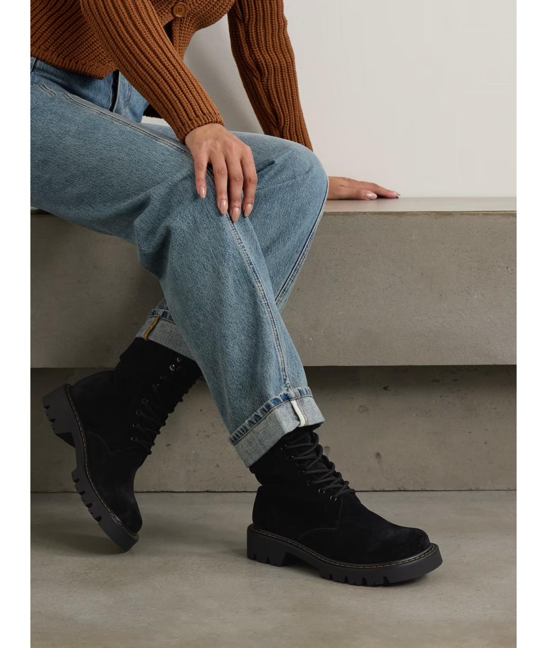 LOEWE Черные замшевые ботинки, фото 2