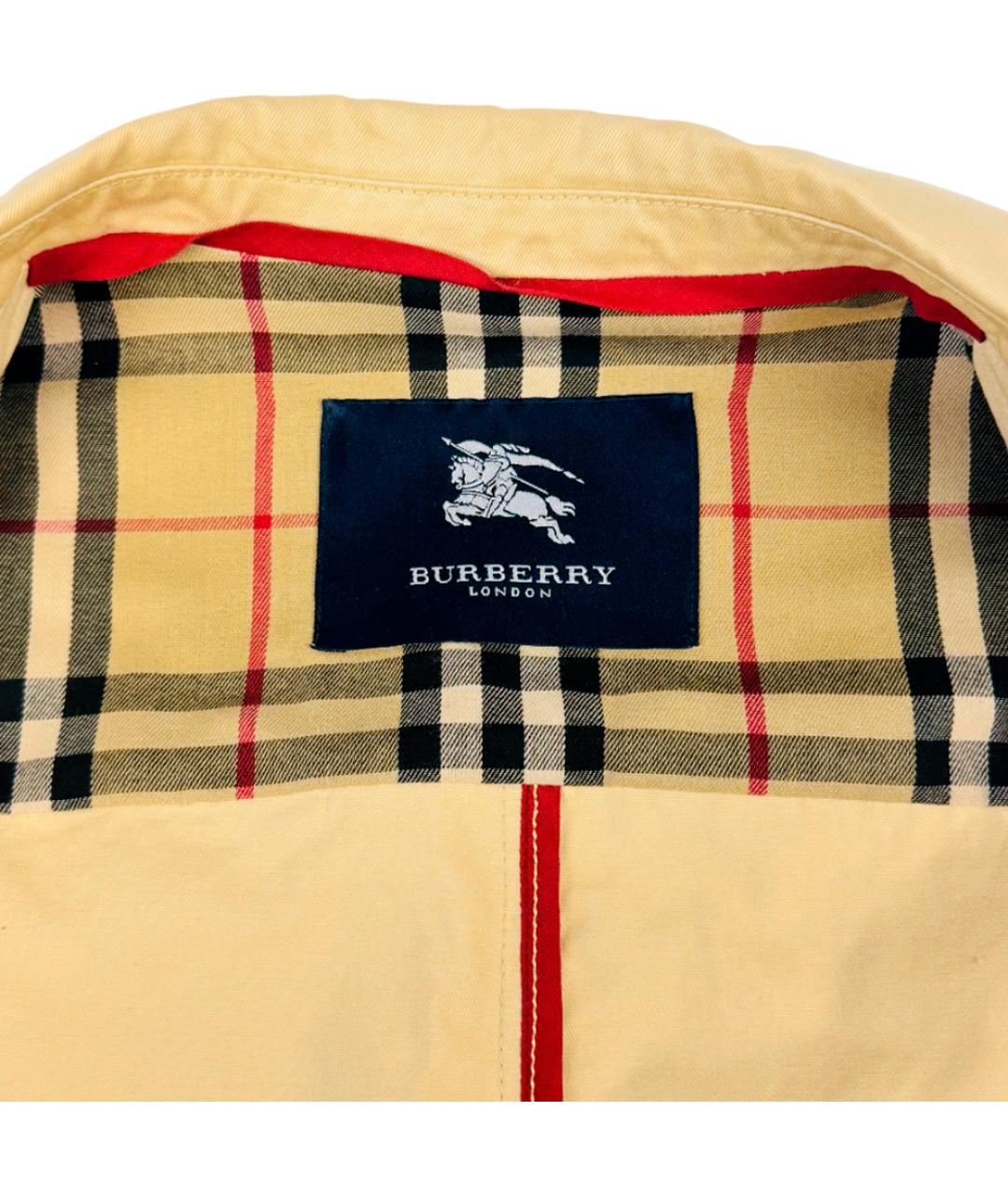 BURBERRY Желтый хлопковый пиджак, фото 4