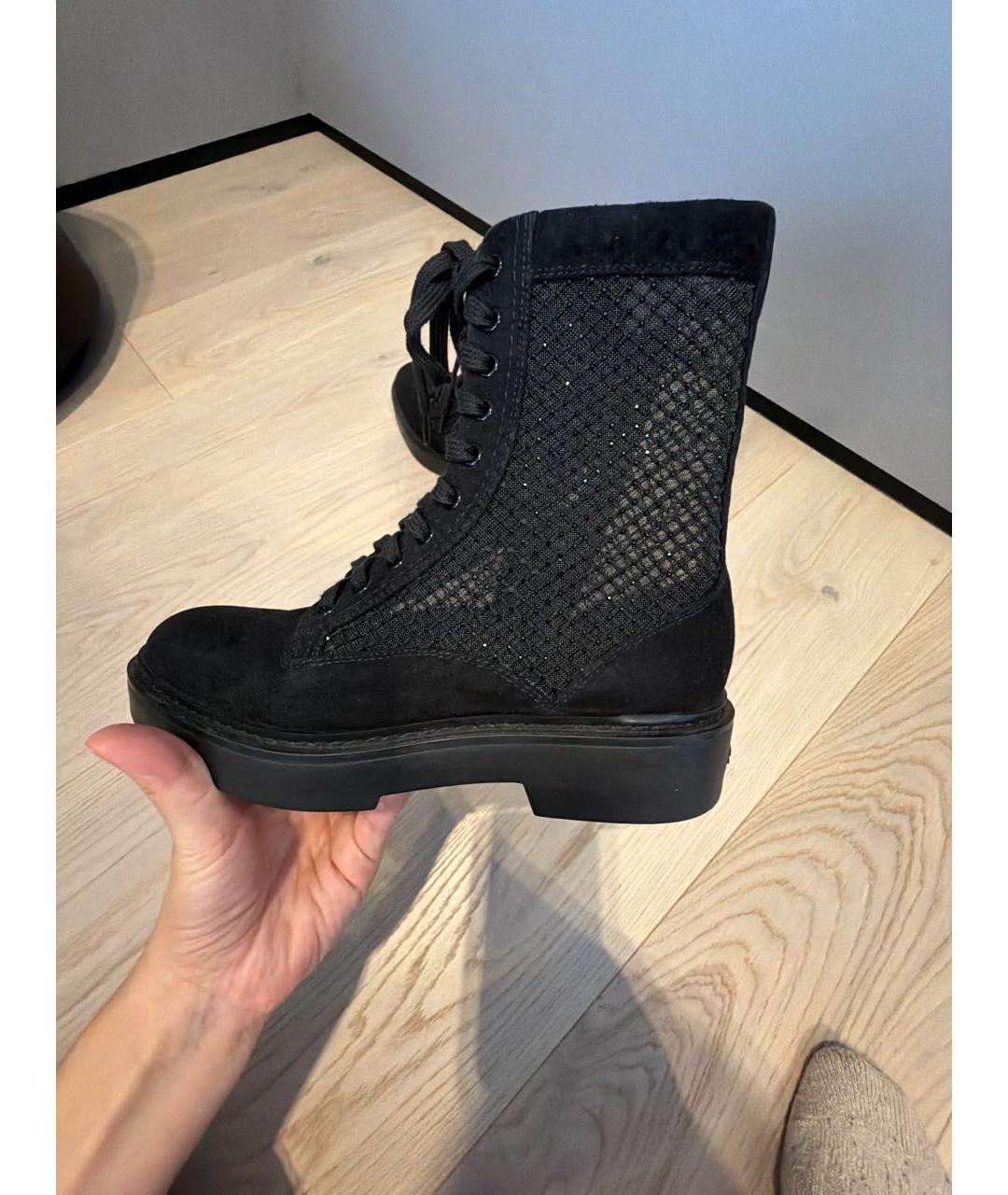 SANTONI Черные текстильные ботинки, фото 5