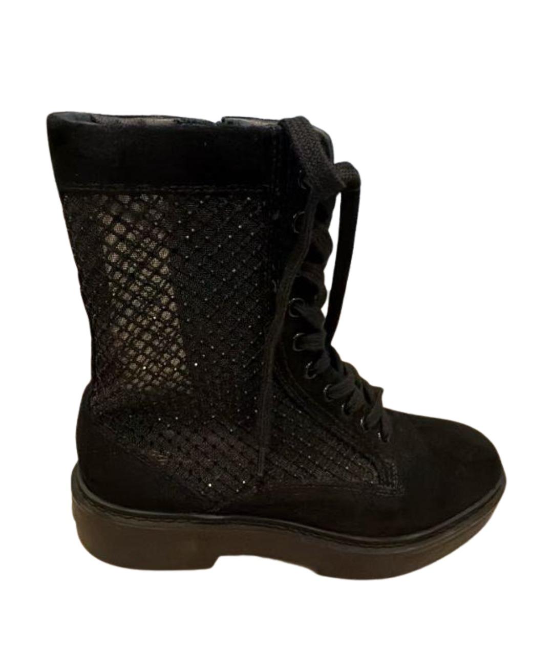 SANTONI Черные текстильные ботинки, фото 1