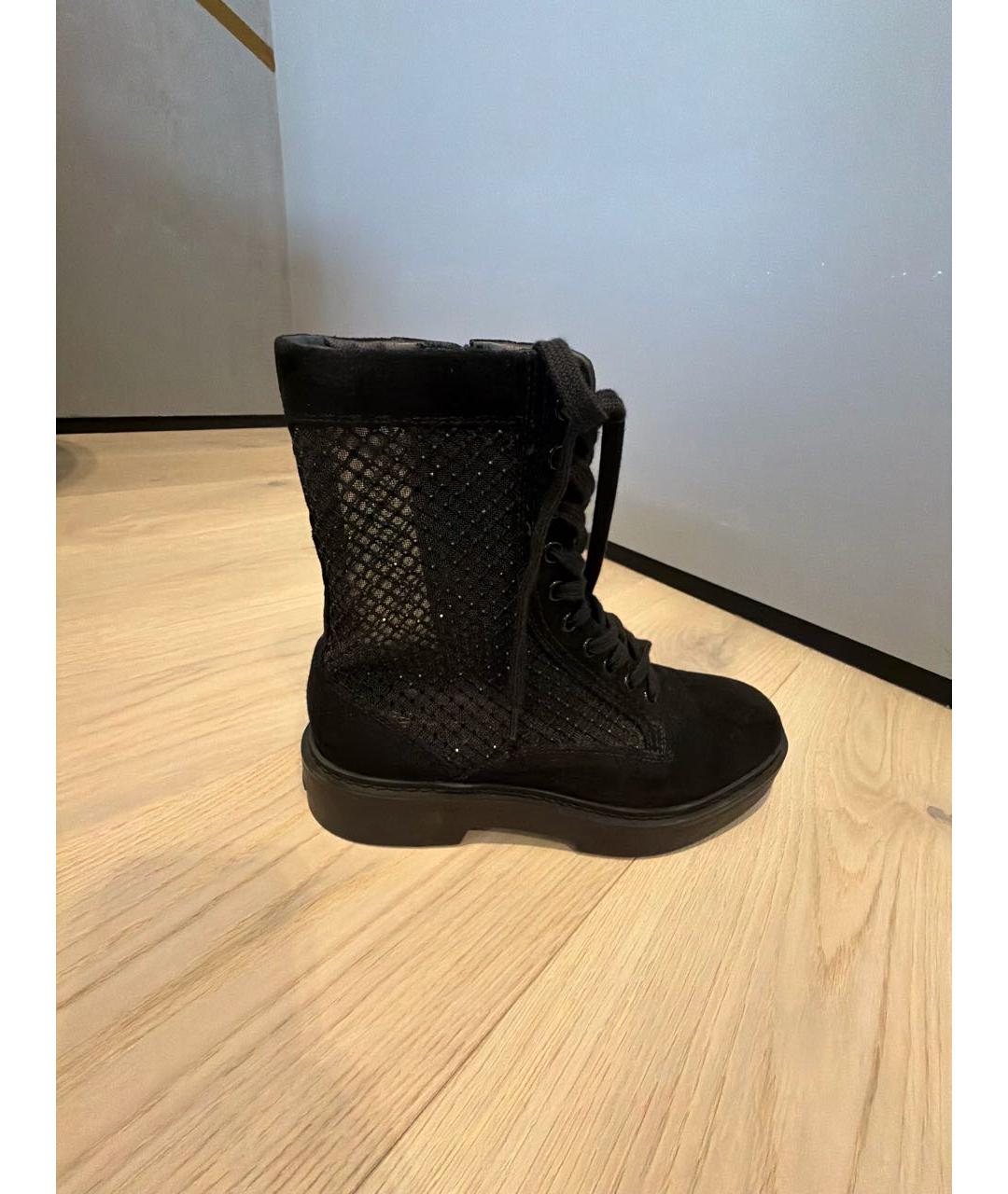 SANTONI Черные текстильные ботинки, фото 6