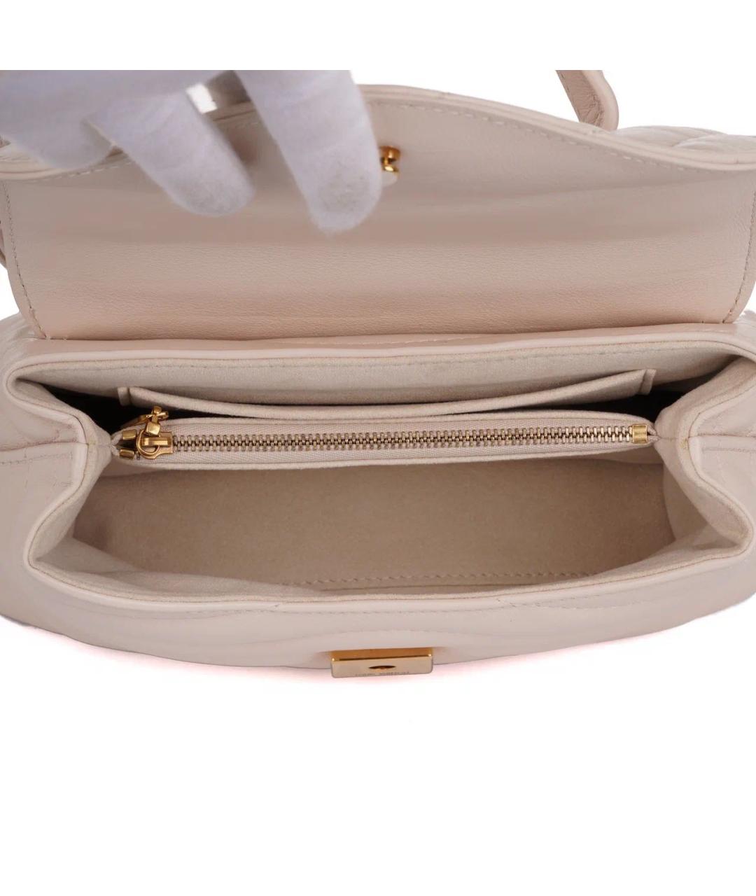 LOUIS VUITTON Белая кожаная сумка с короткими ручками, фото 8