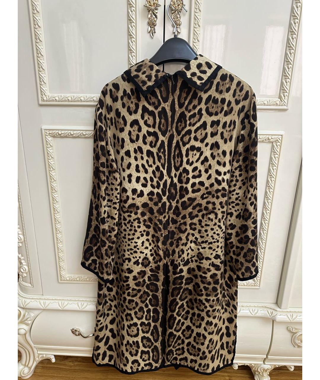 DOLCE&GABBANA Коричневое шелковое платье, фото 2