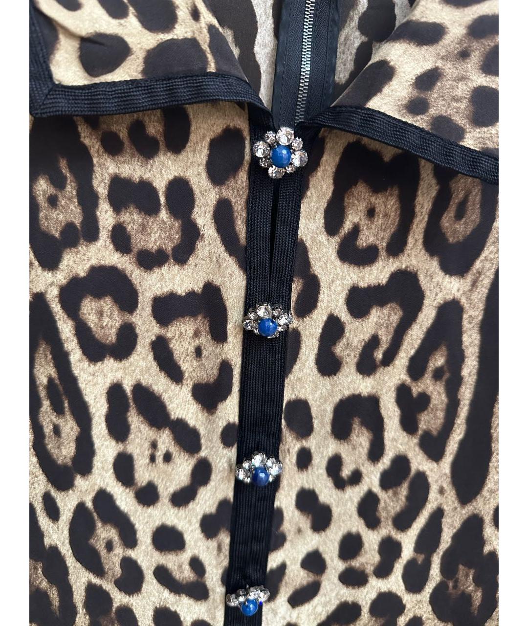 DOLCE&GABBANA Коричневое шелковое платье, фото 4