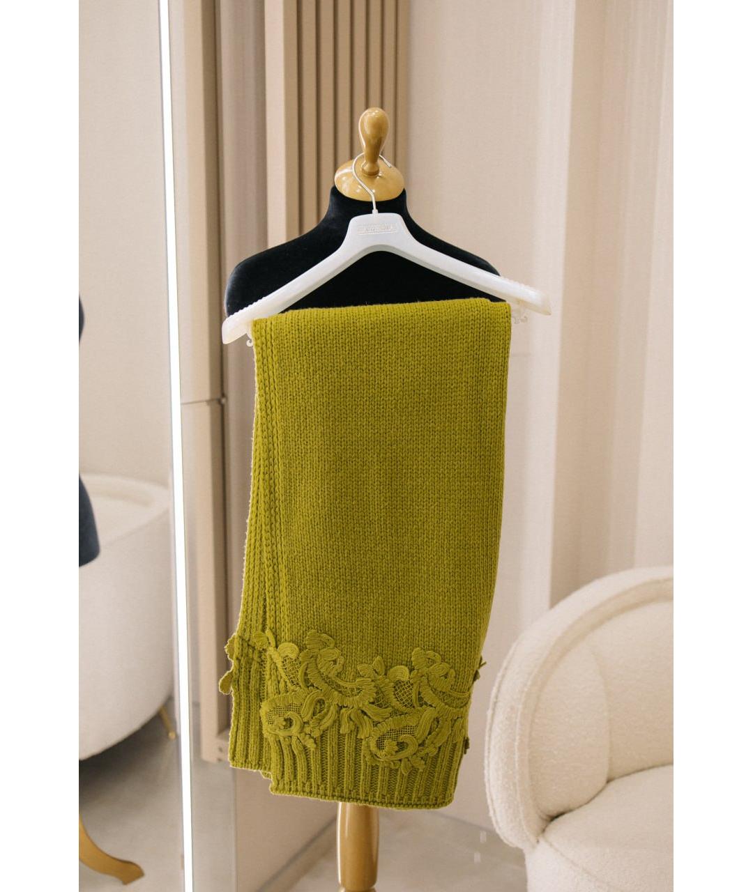 ERMANNO SCERVINO Зеленый шерстяной шарф, фото 2