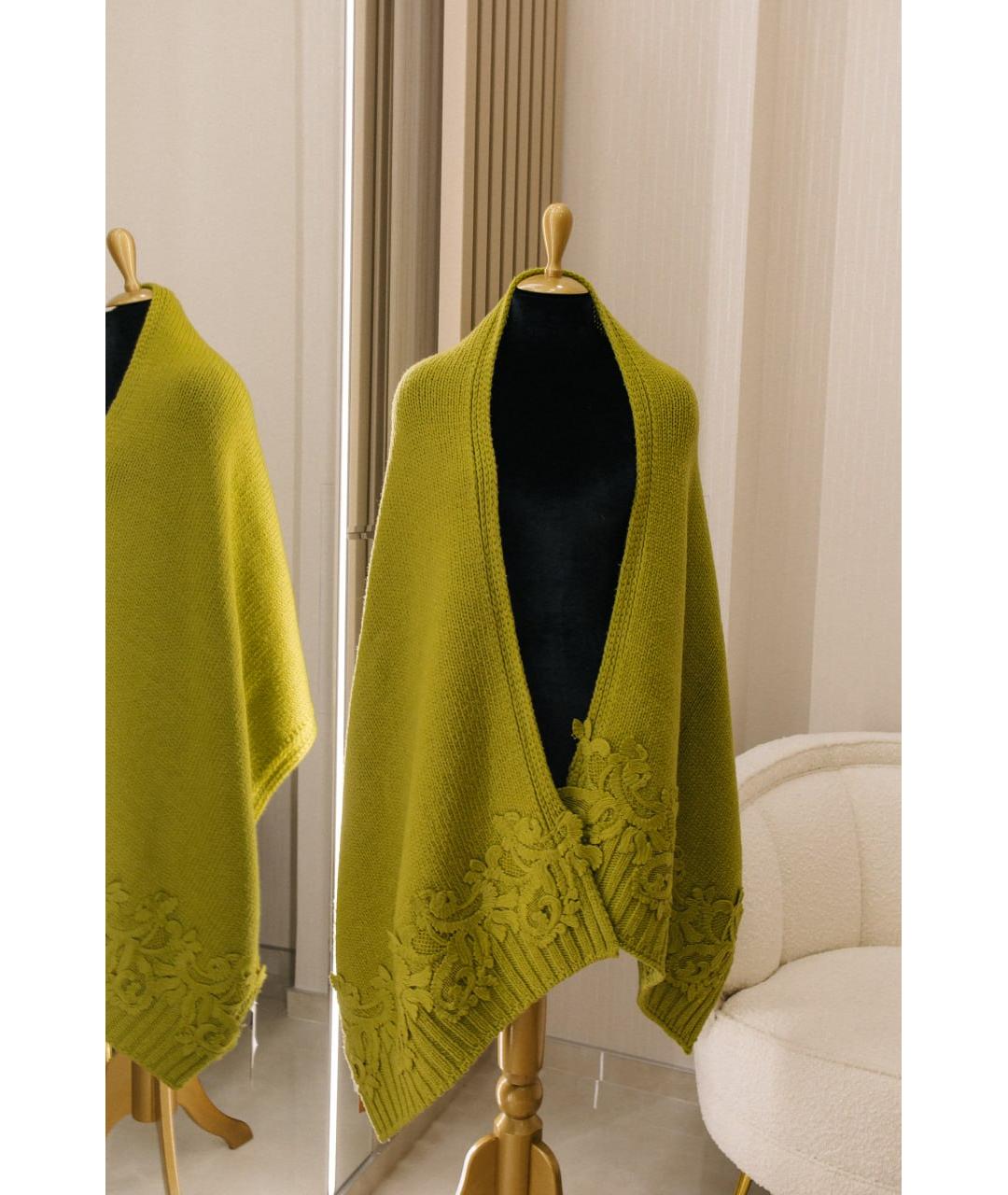 ERMANNO SCERVINO Зеленый шерстяной шарф, фото 5