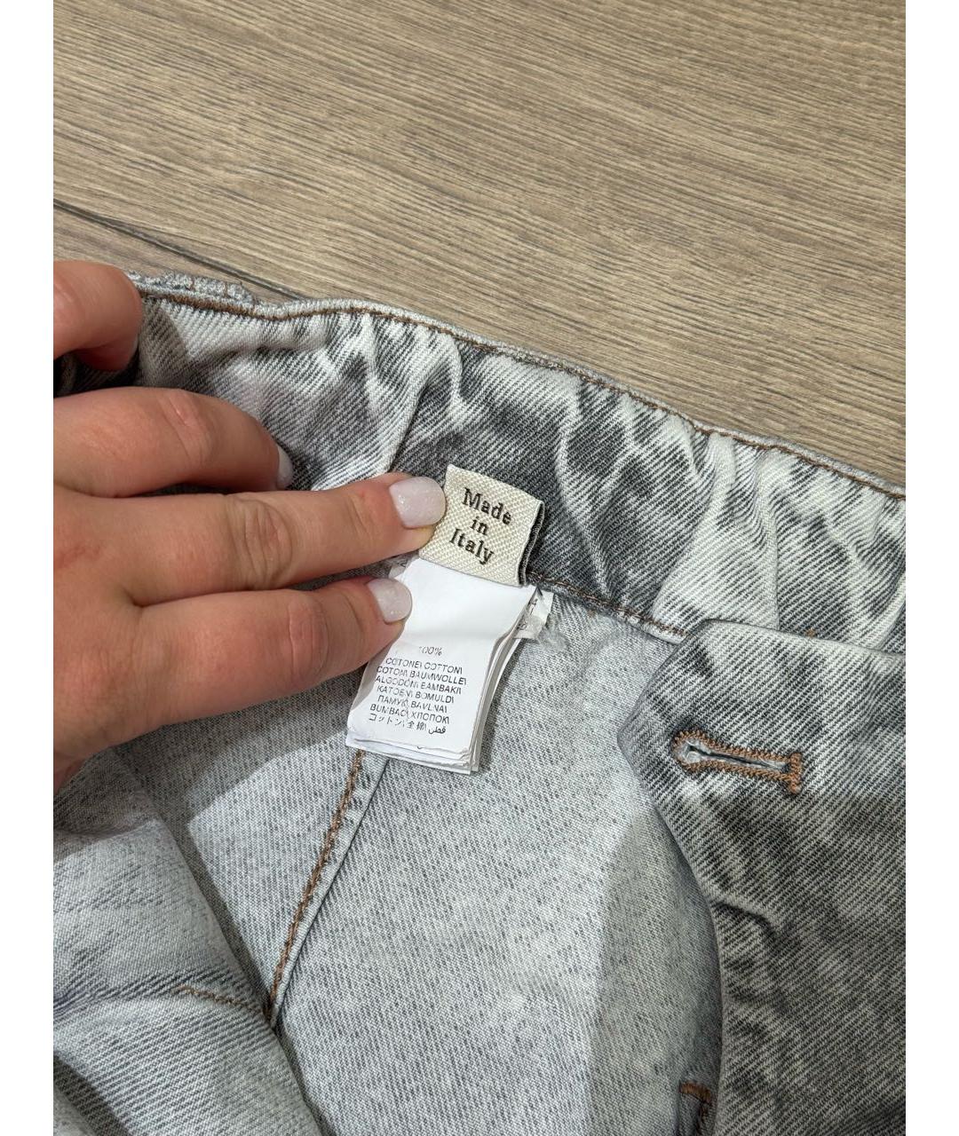 BRUNELLO CUCINELLI Серые хлопковые прямые джинсы, фото 7