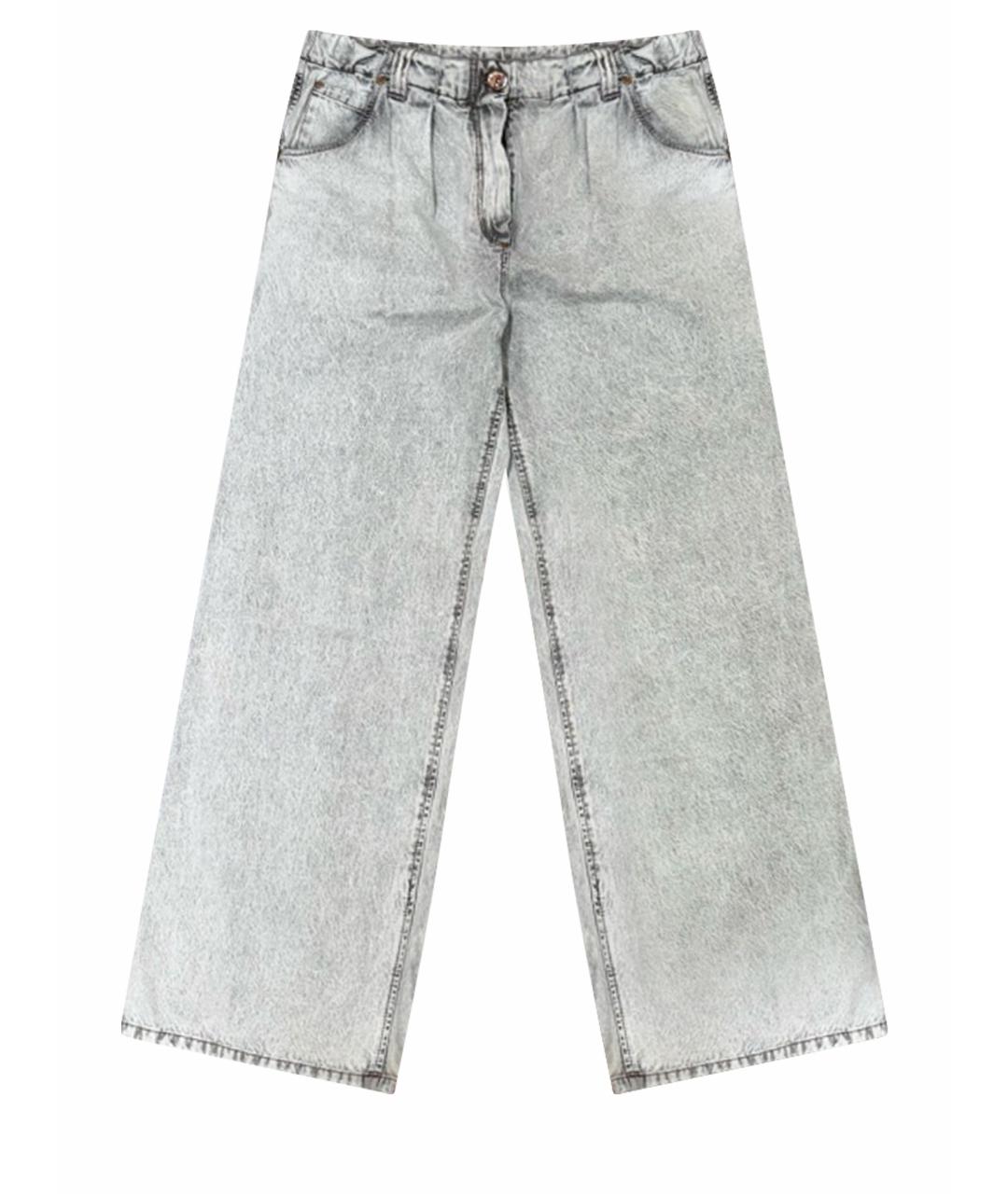 BRUNELLO CUCINELLI Серые хлопковые прямые джинсы, фото 1