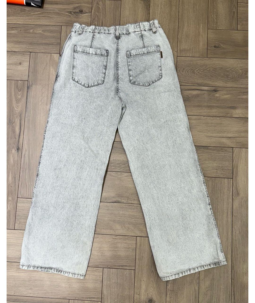 BRUNELLO CUCINELLI Серые хлопковые прямые джинсы, фото 2