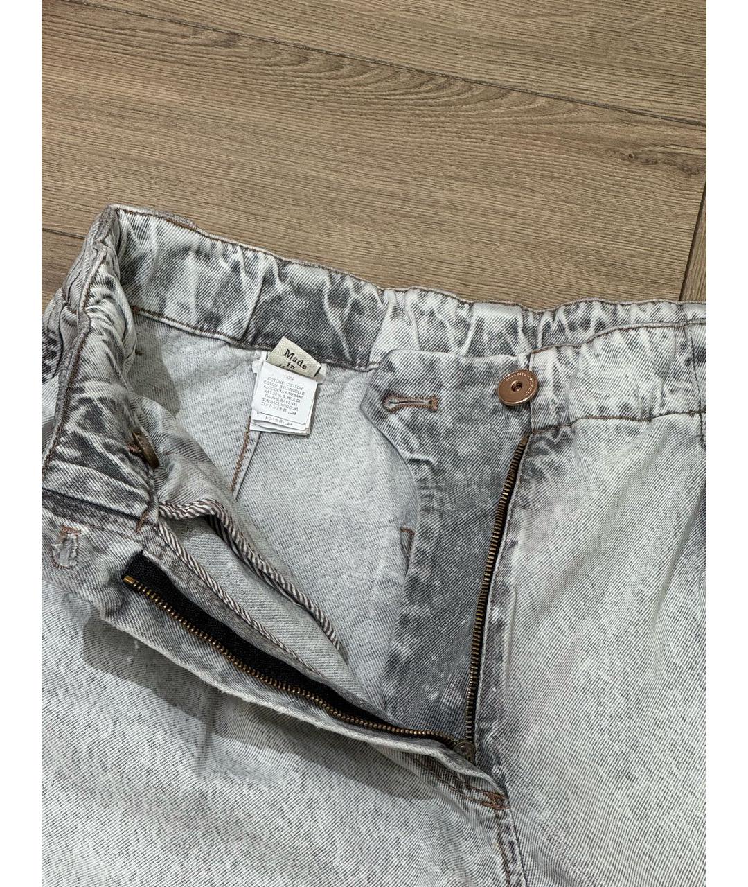 BRUNELLO CUCINELLI Серые хлопковые прямые джинсы, фото 3