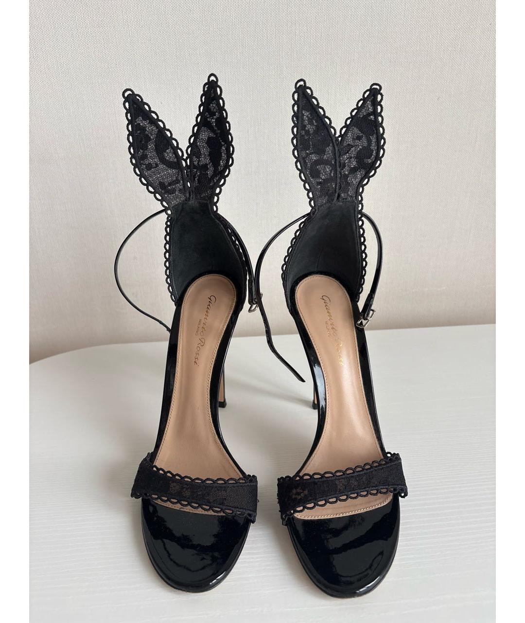 GIANVITO ROSSI Черные босоножки из лакированной кожи, фото 2