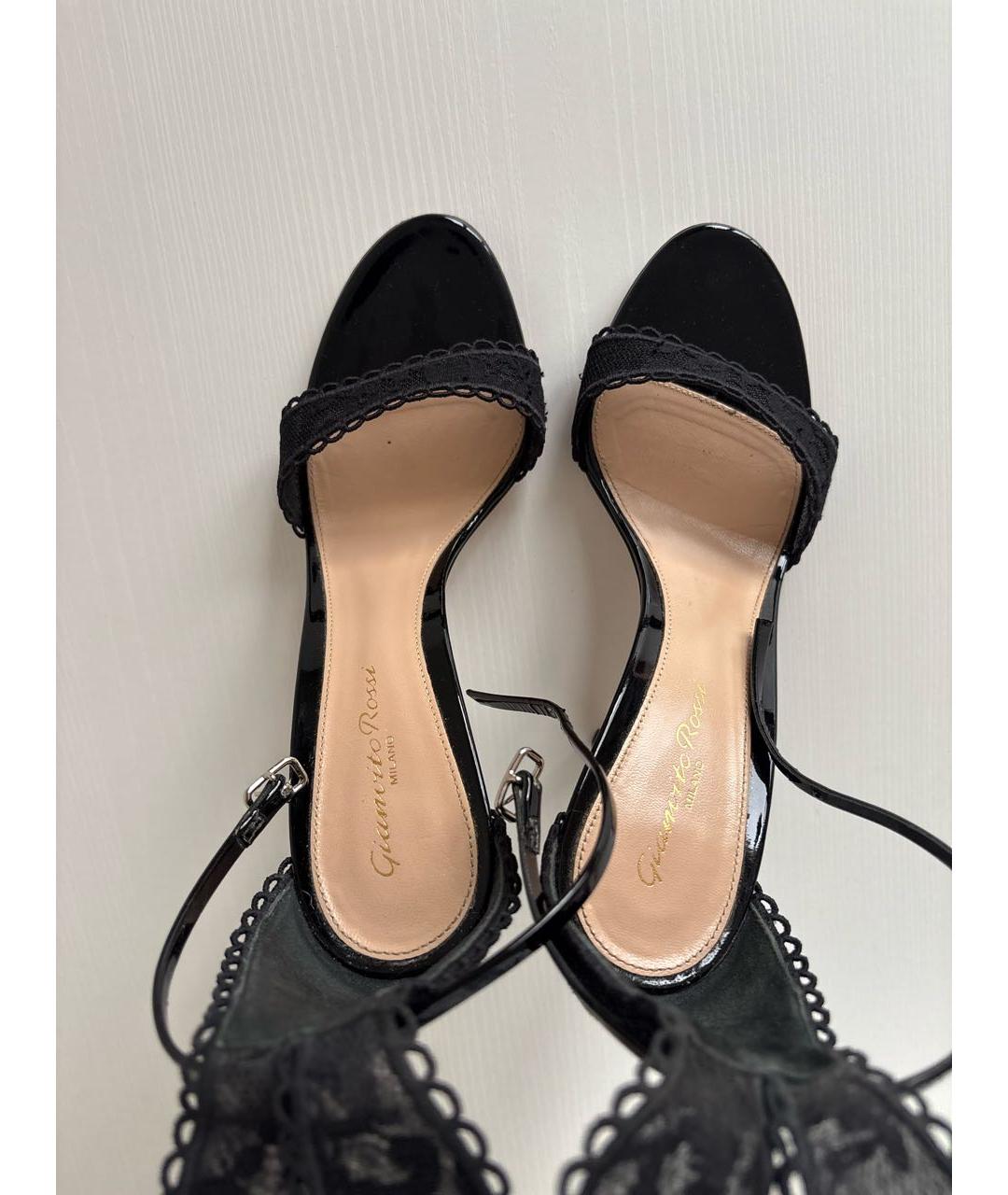 GIANVITO ROSSI Черные босоножки из лакированной кожи, фото 3