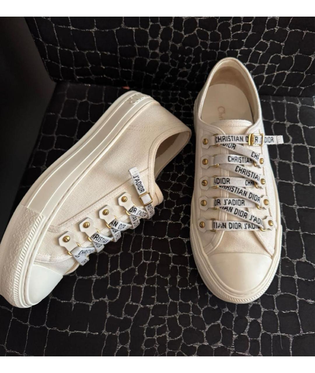 CHRISTIAN DIOR Белые текстильные кеды, фото 3