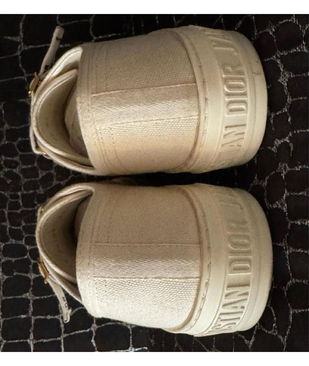 CHRISTIAN DIOR Белые текстильные кеды, фото 4
