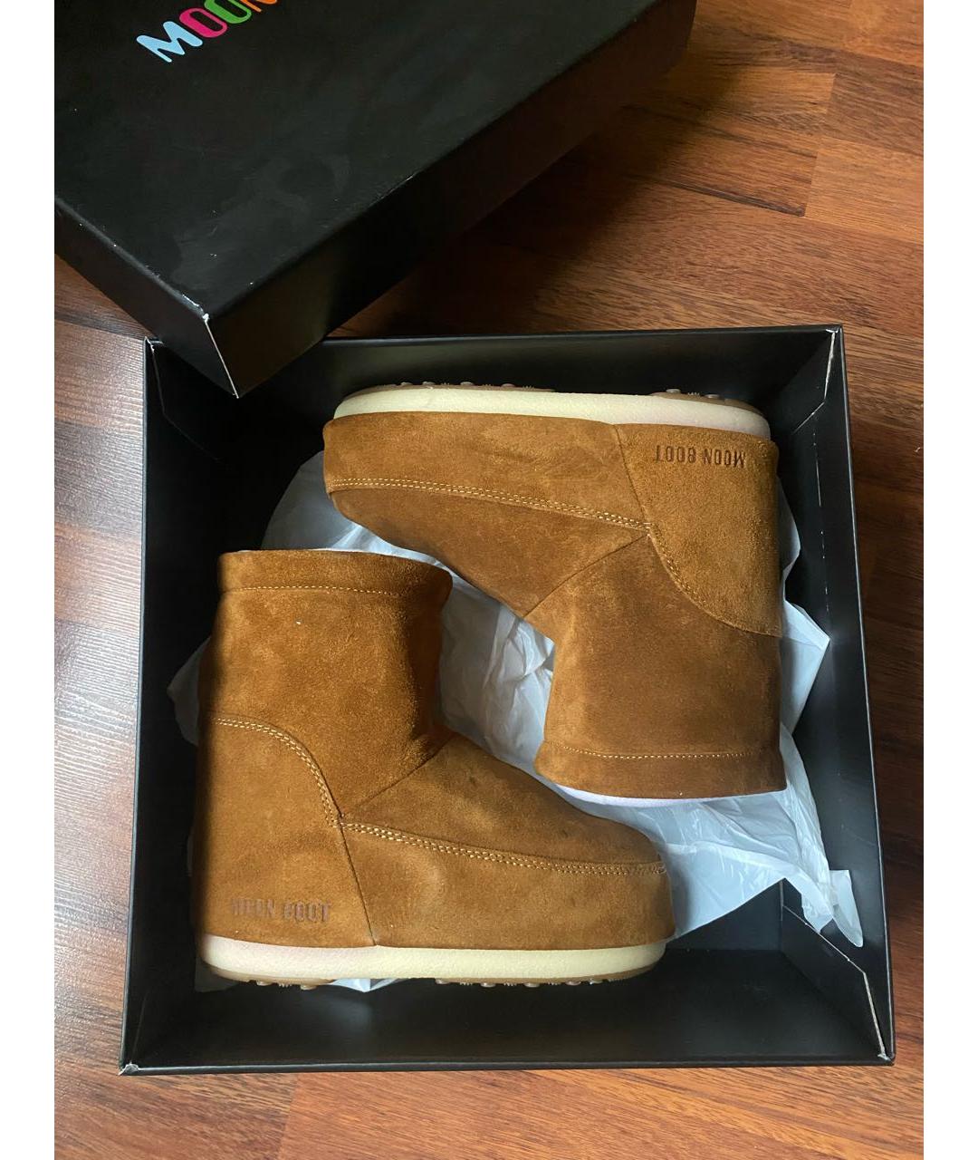 MOON BOOT Горчичные замшевые сапоги, фото 7