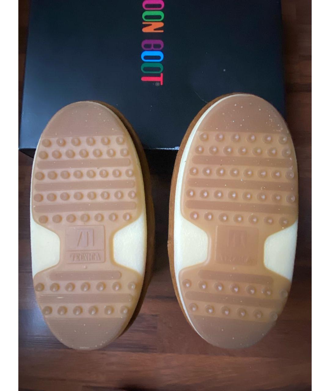 MOON BOOT Горчичные замшевые сапоги, фото 3