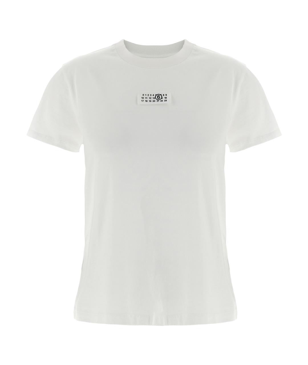 MM6 MAISON MARGIELA Белая хлопковая футболка, фото 1