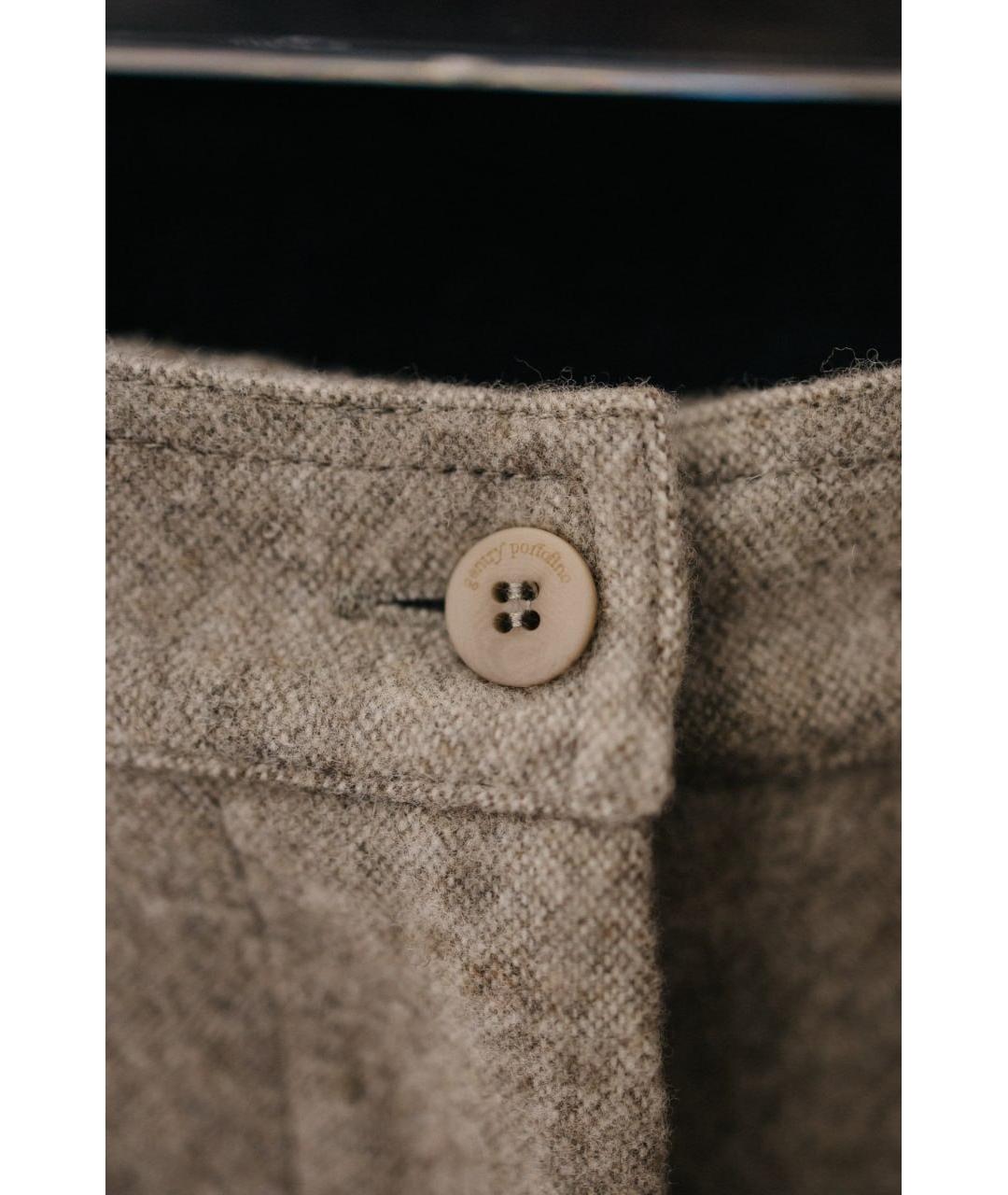 GENTRY PORTOFINO Серые шерстяные прямые брюки, фото 5