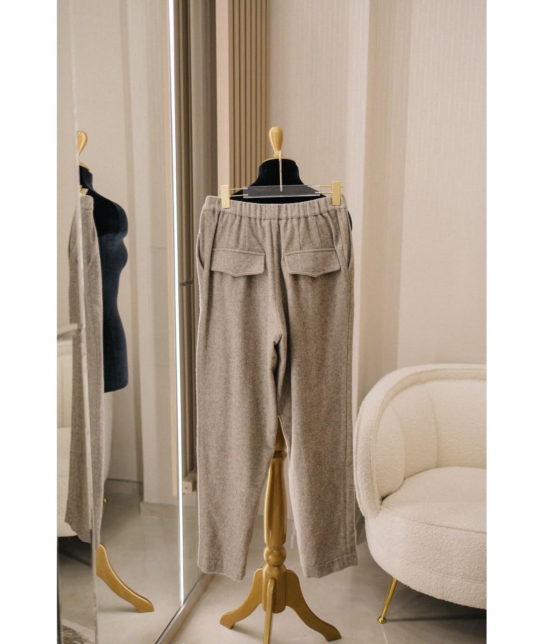 GENTRY PORTOFINO Серые шерстяные прямые брюки, фото 3