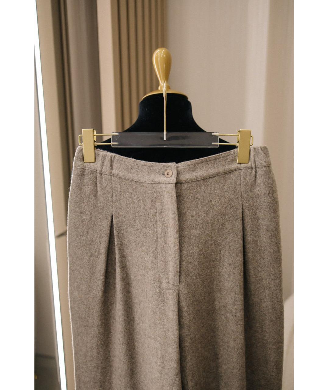 GENTRY PORTOFINO Серые шерстяные прямые брюки, фото 4