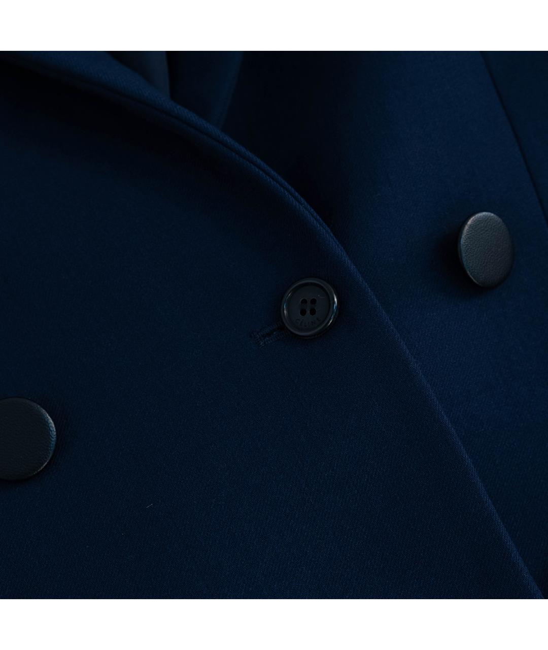 CELINE Темно-синий шерстяной жакет/пиджак, фото 4
