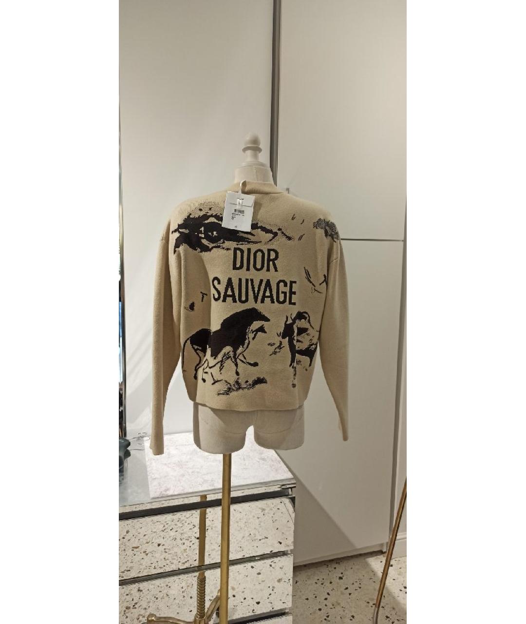 CHRISTIAN DIOR Бежевый кашемировый джемпер / свитер, фото 3