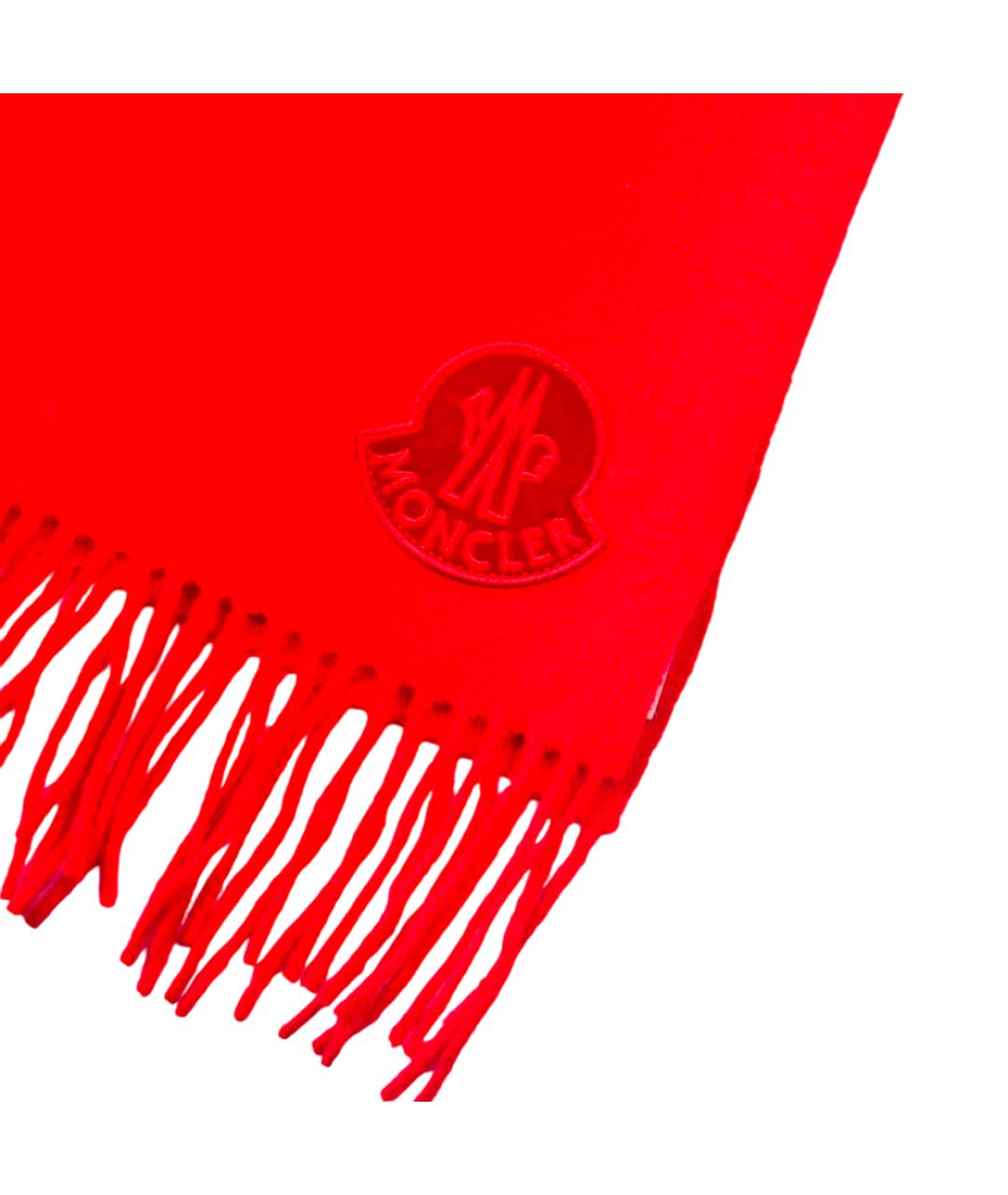 MONCLER Красный шерстяной шарф, фото 3