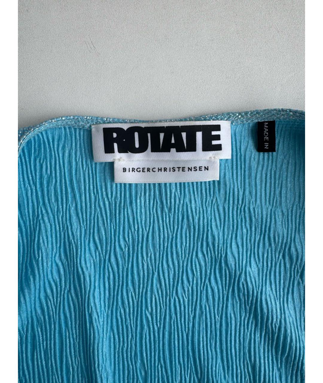 ROTATE Голубое полиэстеровое коктейльное платье, фото 3