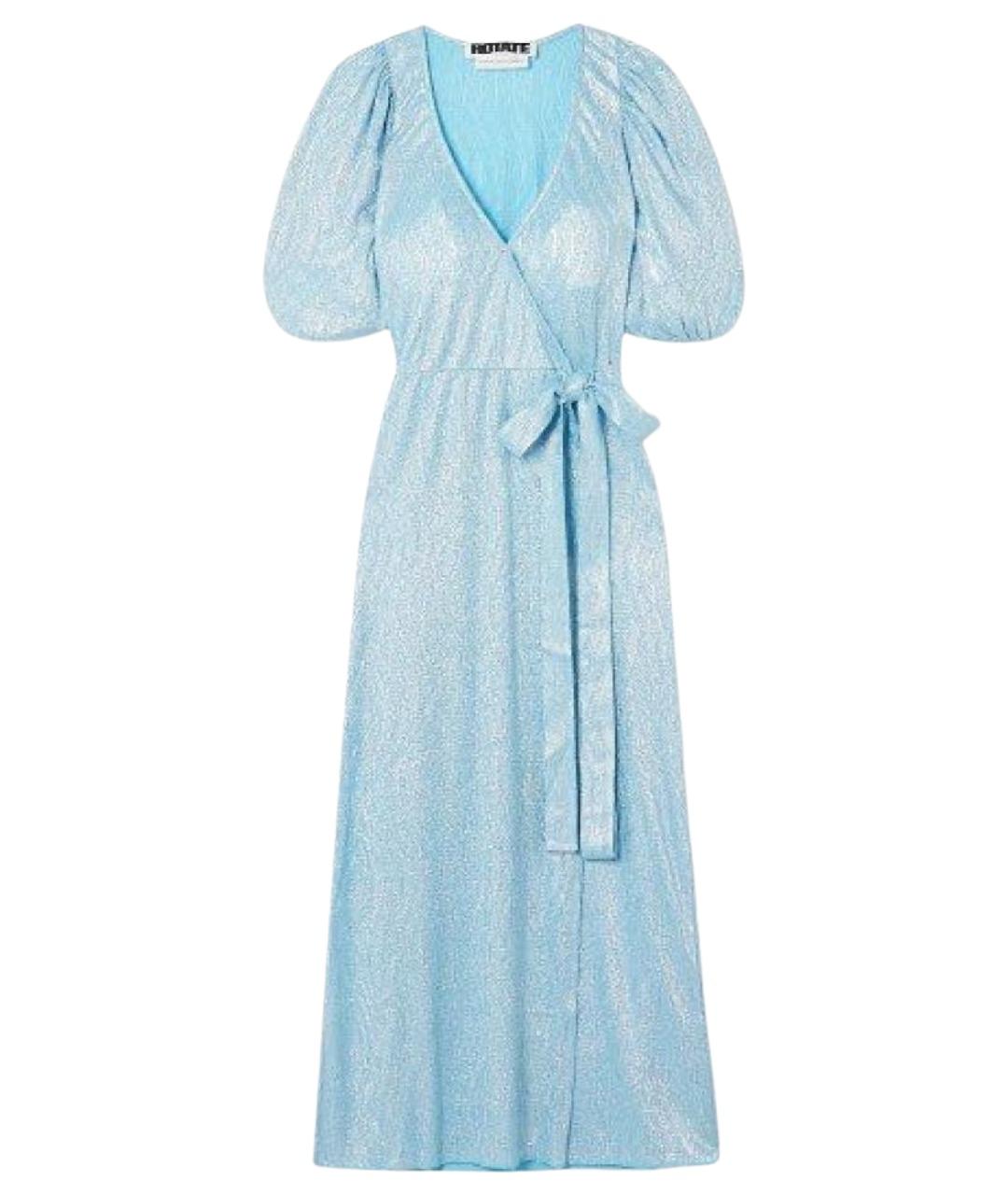ROTATE Голубое полиэстеровое коктейльное платье, фото 1