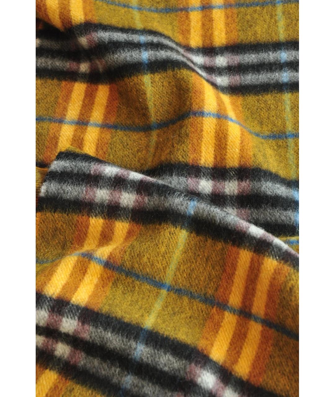BURBERRY Желтый кашемировый шарф, фото 3