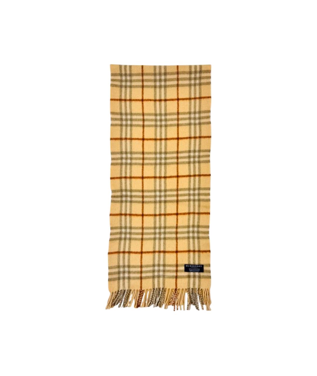 BURBERRY Желтый кашемировый шарф, фото 2
