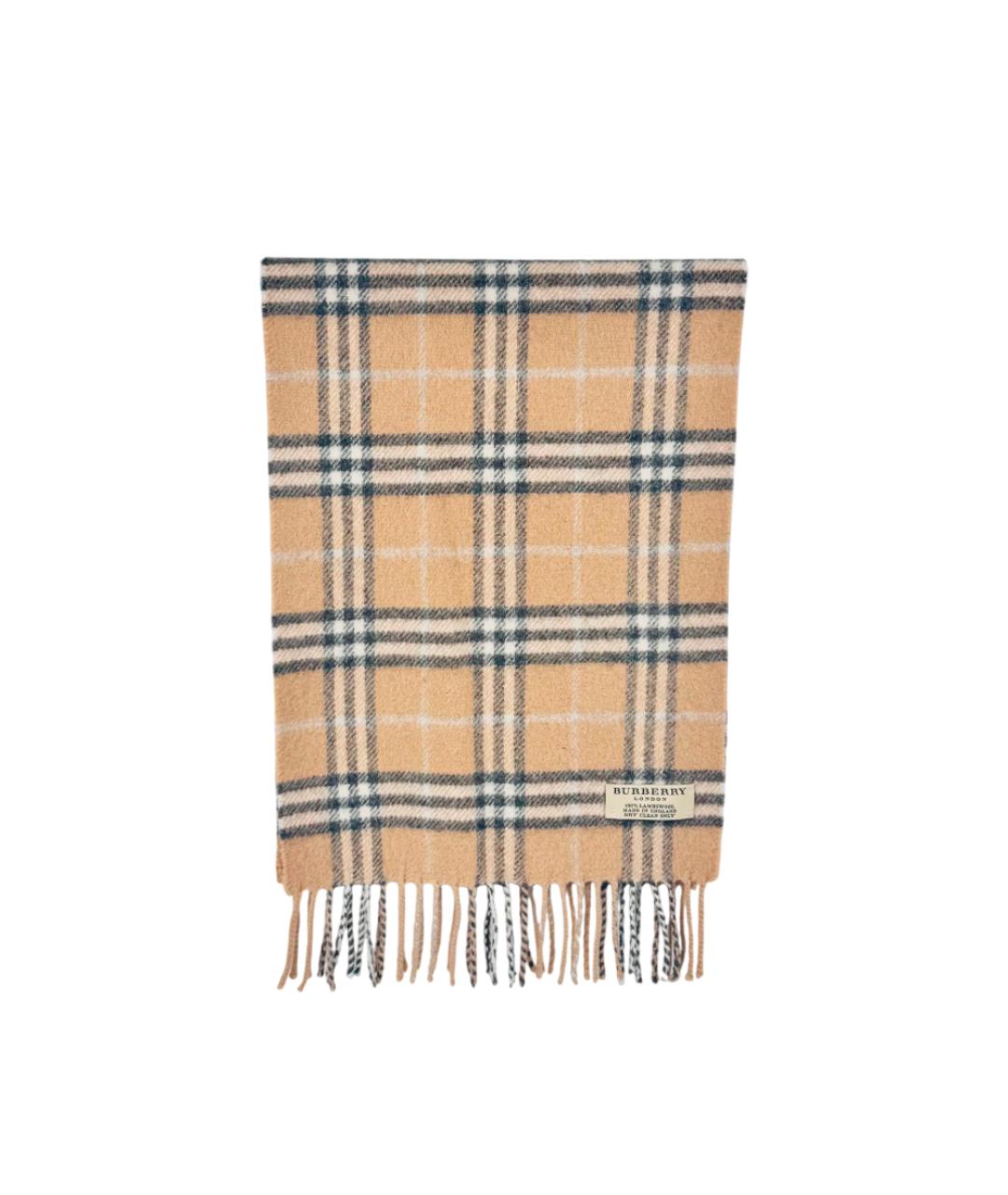 BURBERRY Бежевый шерстяной шарф, фото 1