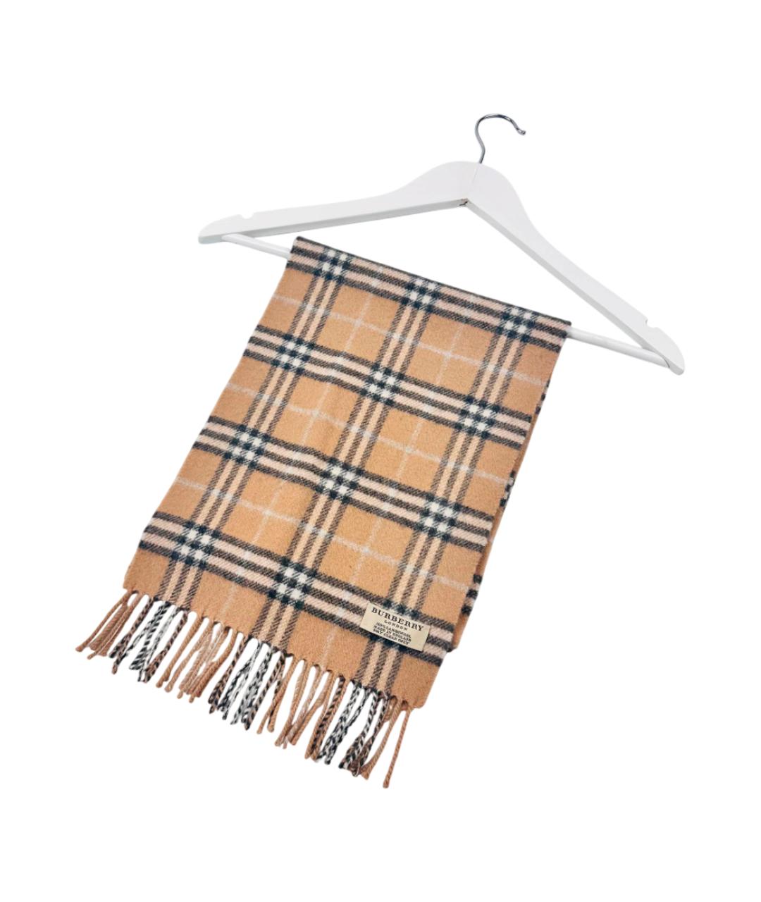 BURBERRY Бежевый шерстяной шарф, фото 4