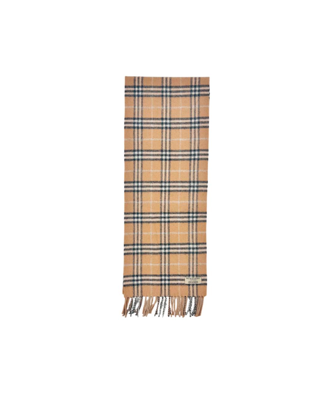 BURBERRY Бежевый шерстяной шарф, фото 2