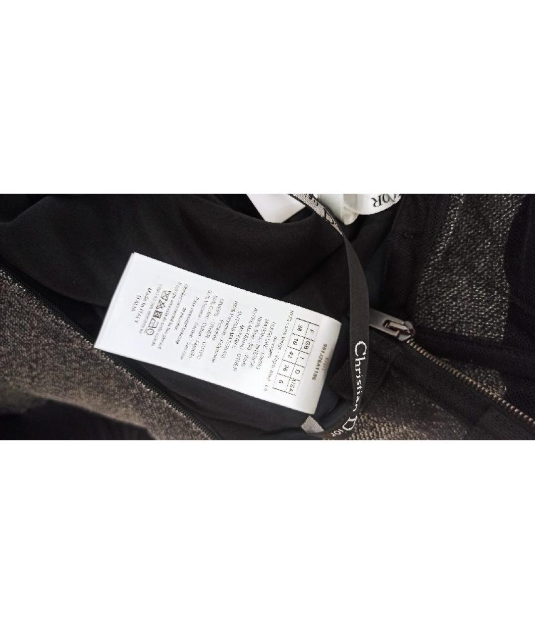 CHRISTIAN DIOR Серая шерстяная юбка миди, фото 8