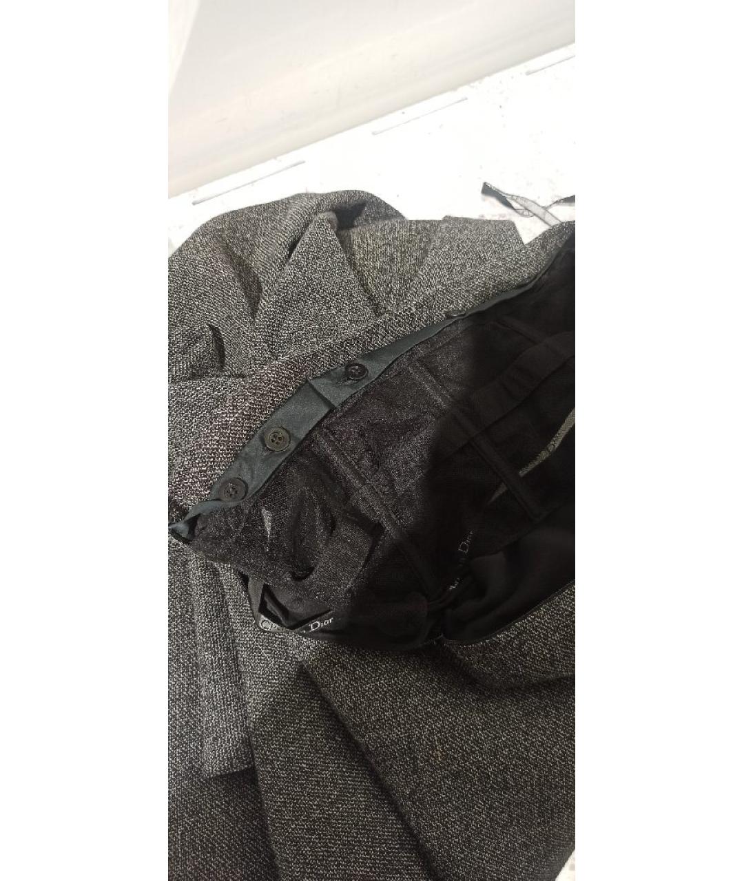 CHRISTIAN DIOR Серая шерстяная юбка миди, фото 6