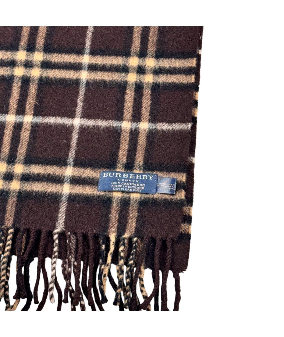 BURBERRY Коричневый кашемировый шарф, фото 2