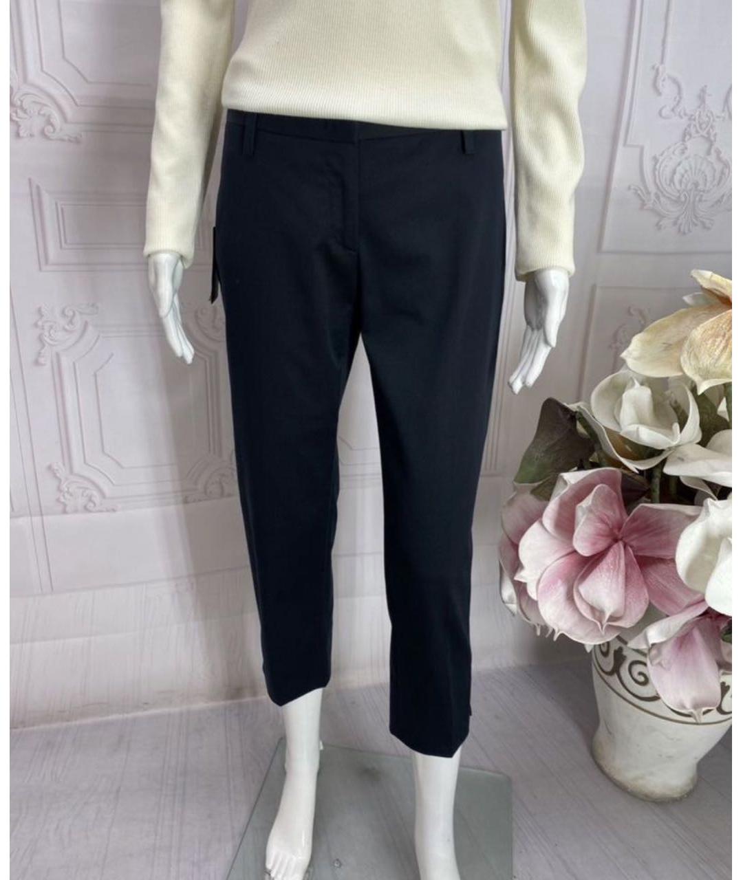 PRADA Черные хлопковые прямые брюки, фото 6