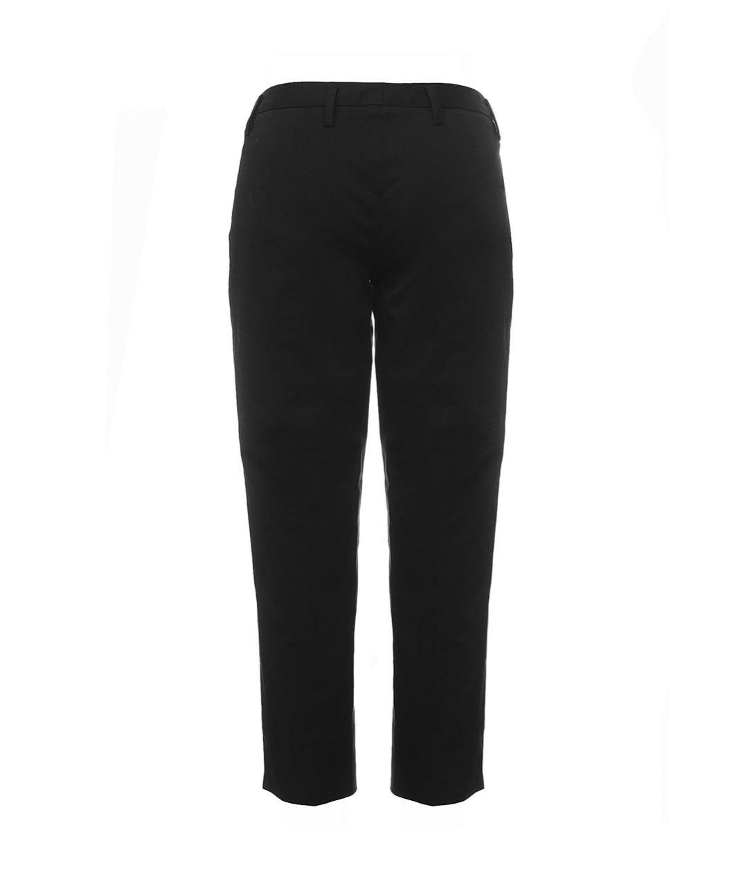 PRADA Черные хлопковые прямые брюки, фото 2