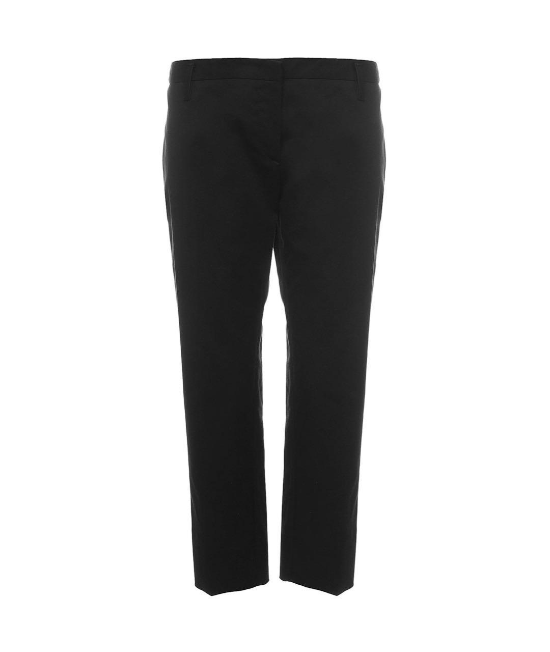 PRADA Черные хлопковые прямые брюки, фото 1