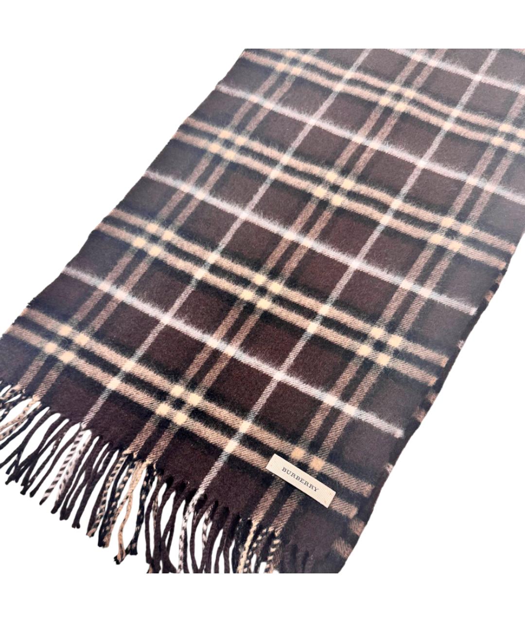 BURBERRY Коричневый кашемировый шарф, фото 2