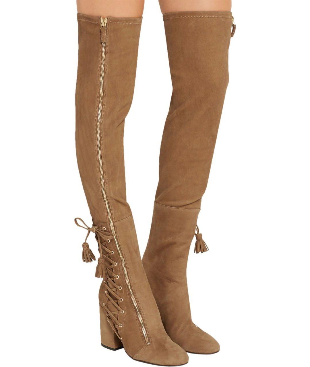 Laurence Jenkell Коричневые замшевые ботфорты, фото 5