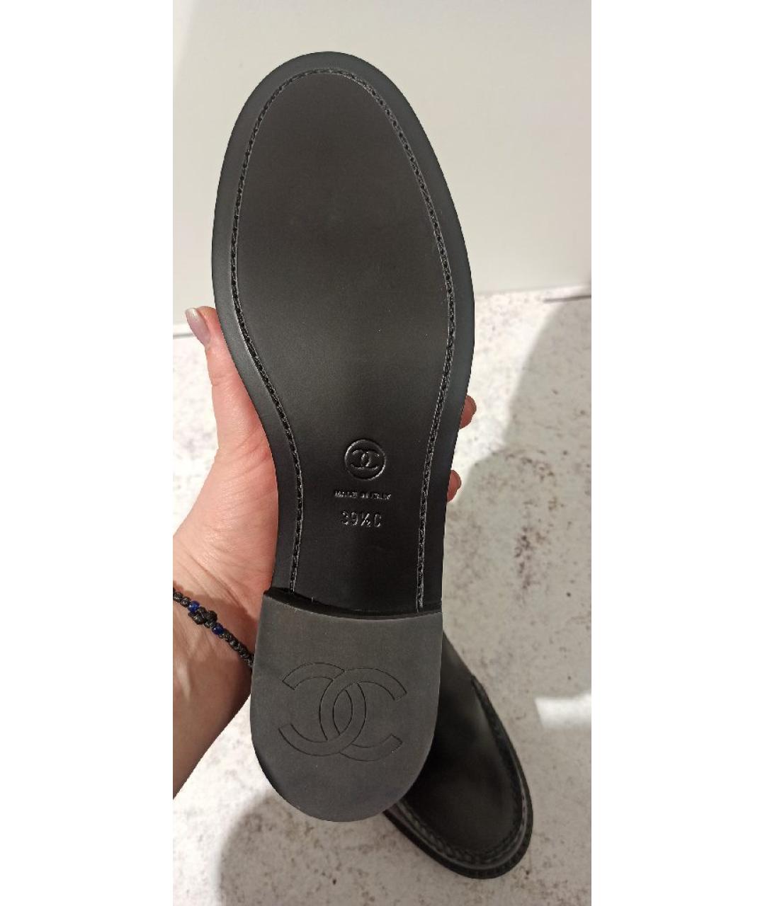 CHANEL Черные кожаные сабо, фото 8