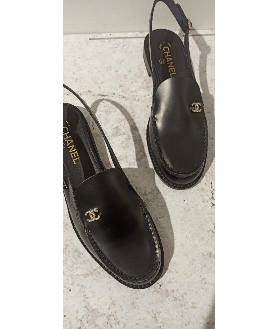 CHANEL Черные кожаные сабо, фото 7