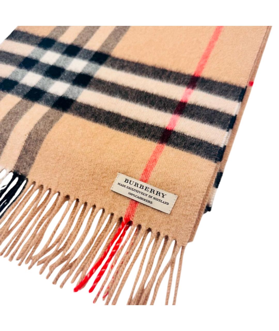 BURBERRY Бежевый кашемировый шарф, фото 2