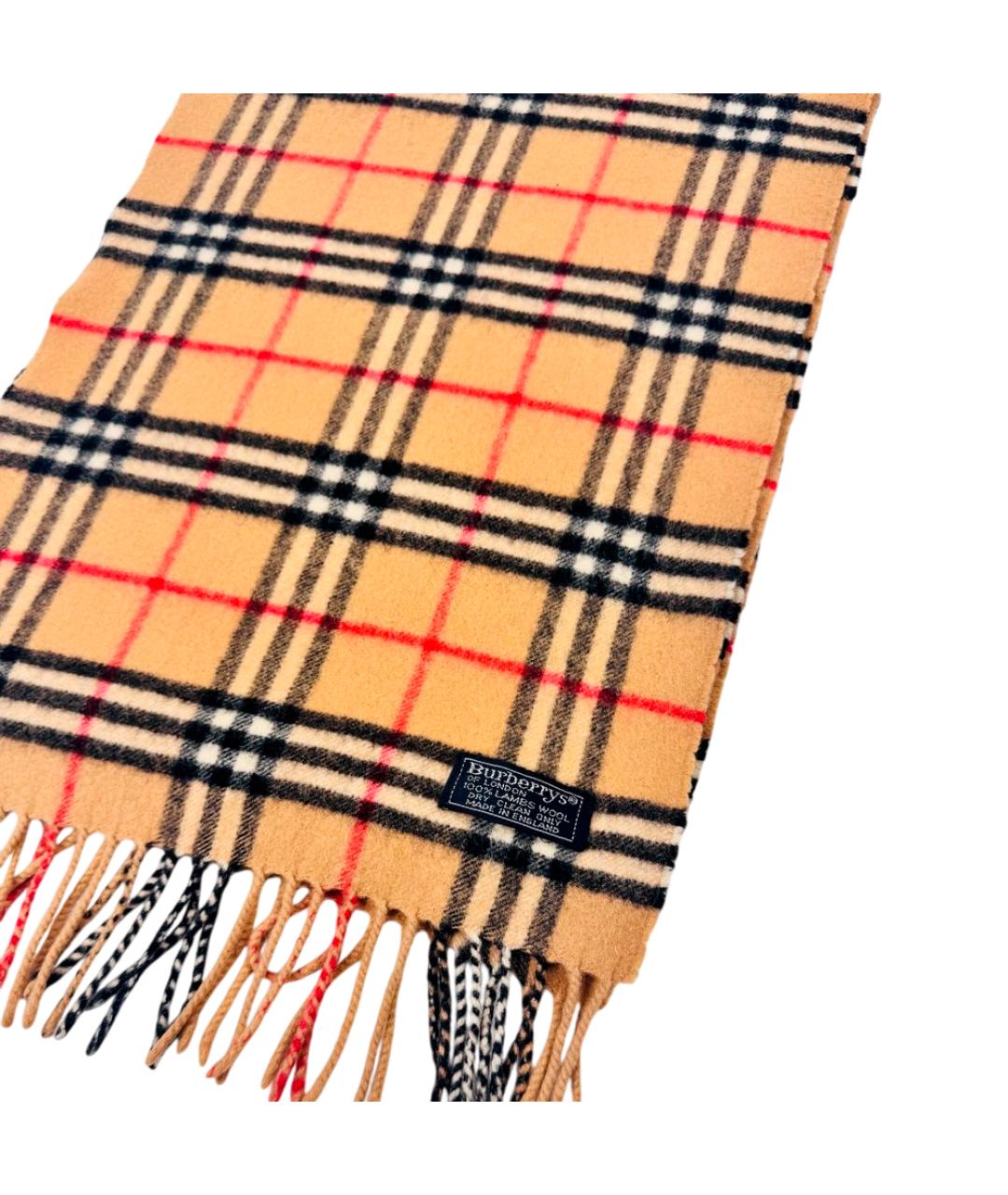 BURBERRY Бежевый шерстяной шарф, фото 3