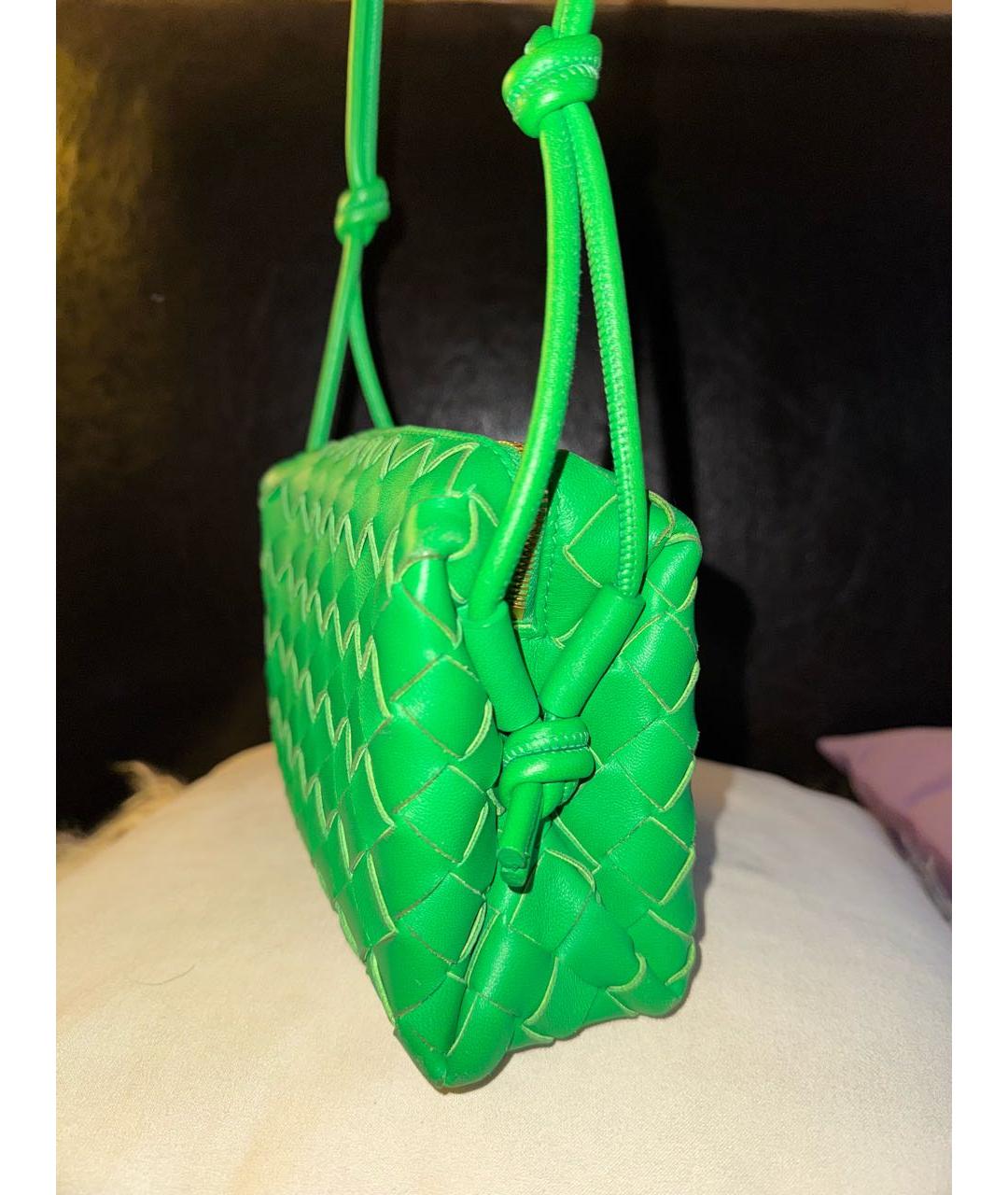 BOTTEGA VENETA Зеленая кожаная сумка через плечо, фото 2