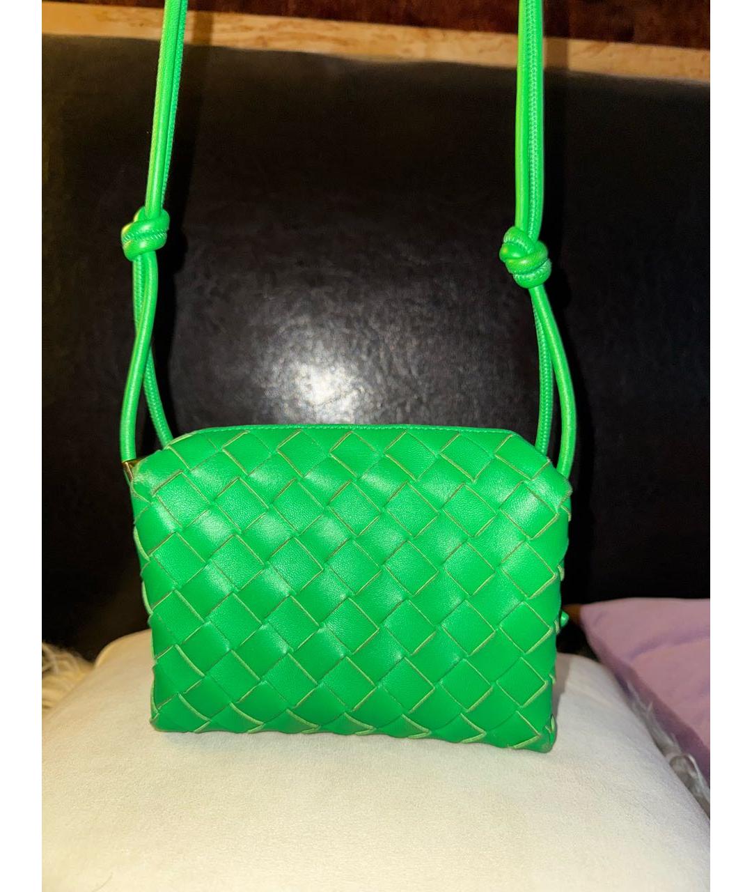 BOTTEGA VENETA Зеленая кожаная сумка через плечо, фото 3