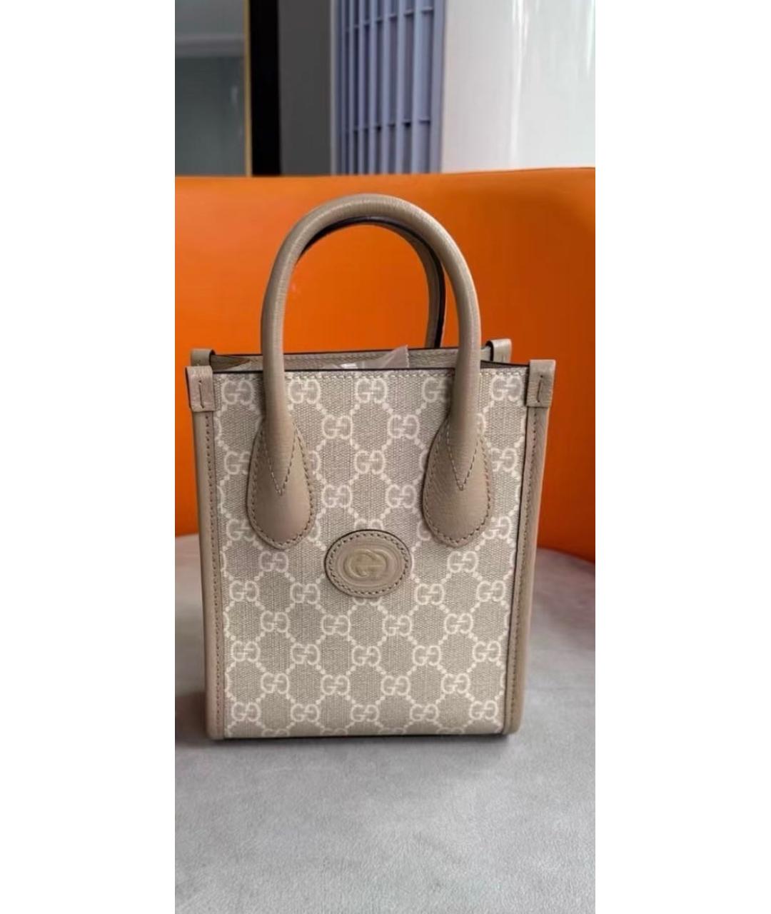 GUCCI Бежевая сумка с короткими ручками, фото 6