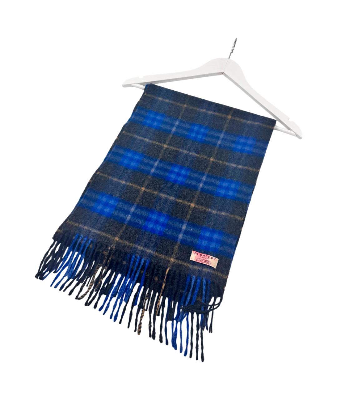 BURBERRY Синий кашемировый шарф, фото 2